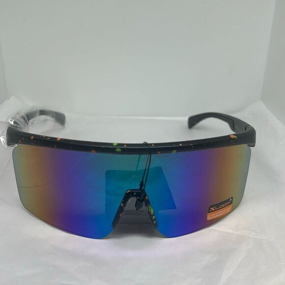 XLoop Sport Shield Sunglasses – Blue Frame, Mirrored Lens, UV400 Protection, Pol - Picture 3 of 4